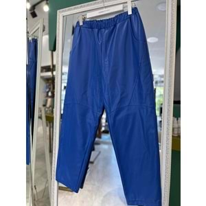 NUSS DERİ PANTOLON - MAVİ - 40