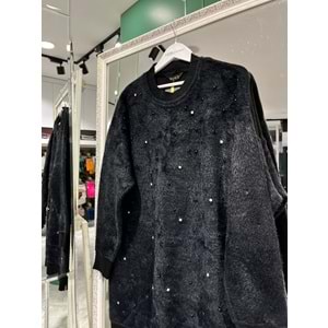 RİWİ ANGORA İNCİLİ KAZAK - SİYAH - STANDART