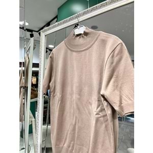 BEYS DESIGN KISA KOLLU TRİKO İÇLİK - CAMEL