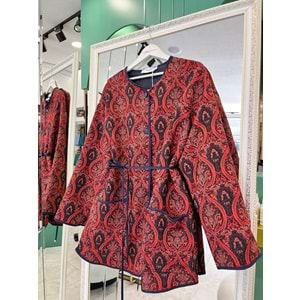 MRM ETNİK DESEN CEKET - BORDO - 1