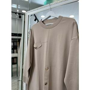 ADN MERSERİZE TUNİK DÜĞME DETAYLI - AÇIK VİZON - 1