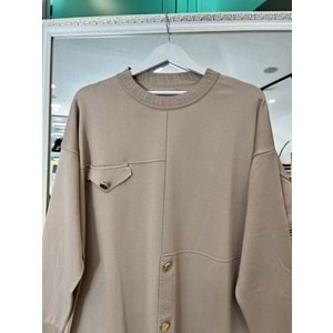 ADN MERSERİZE TUNİK DÜĞME DETAYLI - AÇIK VİZON - 1