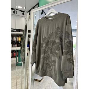 ADN İŞLEMELİ SWEAT ÖRME CUPRA - HAKİ - 1