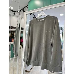 ADN MİNİK TAŞLI SWEAT ÖRME CUPRA - HAKİ - 2