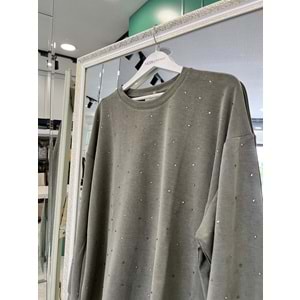 ADN MİNİK TAŞLI SWEAT ÖRME CUPRA - HAKİ - 2