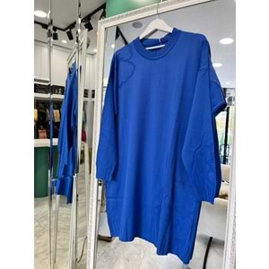 ADN MERSERİZE ÇİÇEKLİ TUNİK - MAVİ - 2