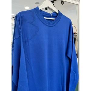 ADN MERSERİZE ÇİÇEKLİ TUNİK - MAVİ - 2