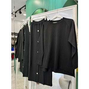 ADN İNCE TRİKO ETEKLİ TAKIM - SİYAH - 2