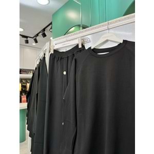 ADN İNCE TRİKO ETEKLİ TAKIM - SİYAH - 2