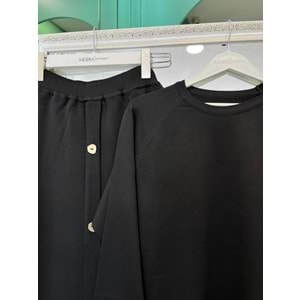 ADN İNCE TRİKO ETEKLİ TAKIM - SİYAH - 2