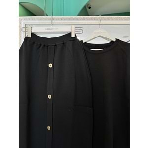 ADN İNCE TRİKO ETEKLİ TAKIM - SİYAH - 2