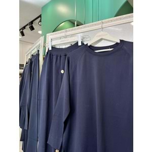 ADN MERSERİZE ETEKLİ TAKIM - LACİVERT - 1