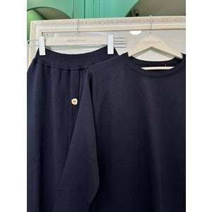 ADN MERSERİZE ETEKLİ TAKIM - LACİVERT - 1