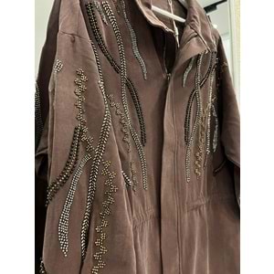 ADN TAŞLI CEKET CUPRA KARIŞIMLI - ACI KAHVE - 2