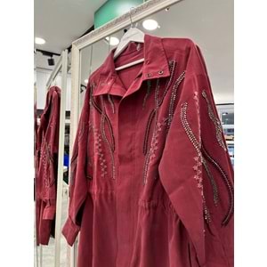 ADN TAŞLI CEKET CUPRA KARIŞIMLI - VİŞNE ÇÜRÜĞÜ - 1