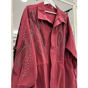 ADN TAŞLI CEKET CUPRA KARIŞIMLI - VİŞNE ÇÜRÜĞÜ - 2