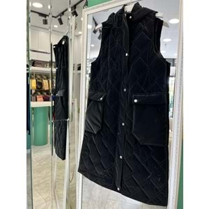 NURGÜN ŞİŞME YELEK - SİYAH - 44