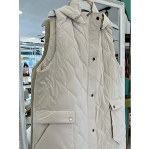 NURGÜN ŞİŞME YELEK - TAŞ - 44