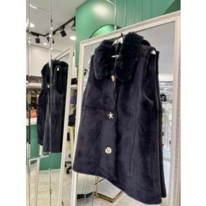 VATKATEX KÜRKLÜ ANGORA YELEK - LACİVERT - 2