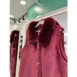 VATKATEX KÜRKLÜ ANGORA YELEK - BORDO - 3