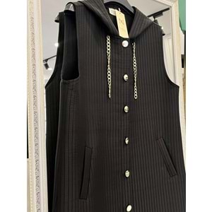 NURGÜN KAPİTONE YELEK - SİYAH - 50