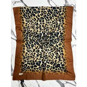 İPEKSELİ LEOPAR DESENLİ ORGANİK PAMUK ŞAL - 1