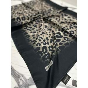 İPEKSELİ LEOPAR DESENLİ ORGANİK PAMUK ŞAL - 2