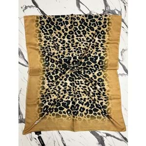 İPEKSELİ LEOPAR DESENLİ ORGANİK PAMUK ŞAL - 11