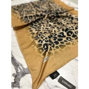 İPEKSELİ LEOPAR DESENLİ ORGANİK PAMUK ŞAL - 11