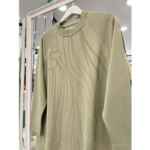 ADN KABARTMALI MERSERİZE TUNİK - MİNT YEŞİLİ - 2