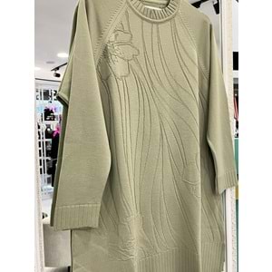 ADN KABARTMALI MERSERİZE TUNİK - MİNT YEŞİLİ - 2