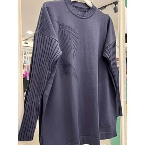 ADN PALMİYE MERSERİZE TUNİK - LACİVERT - 2