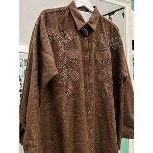 ADN DOKUMA GÖMLEK - ACI KAHVE - 1