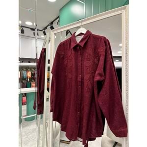 ADN DOKUMA GÖMLEK - VİŞNE ÇÜRÜĞÜ - 2