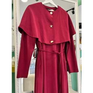 VATKATEX ŞAL ELBİSE - VİŞNE ÇÜRÜĞÜ - 46