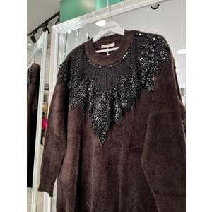 HATUN ANGORA TUNİK (38-44 BEDEN UYUMLU) - ACI KAHVE - STANDART