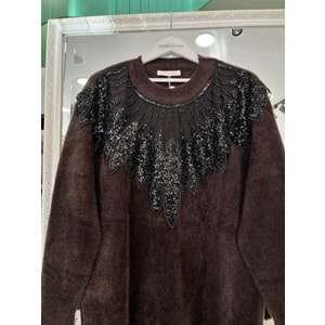 HATUN ANGORA TUNİK (38-44 BEDEN UYUMLU) - ACI KAHVE - STANDART