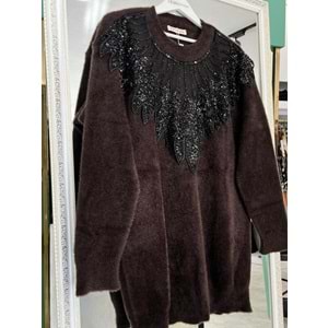 HATUN ANGORA TUNİK (38-44 BEDEN UYUMLU) - ACI KAHVE - STANDART
