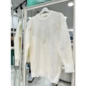 HATUN ANGORA TUNİK (38-44 BEDEN UYUMLU) - EKRU - STANDART