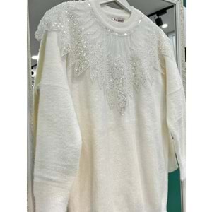 HATUN ANGORA TUNİK (38-44 BEDEN UYUMLU) - EKRU - STANDART