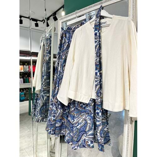 HEWES KETEN ETEKLİ TAKIM - MAVİ - 1