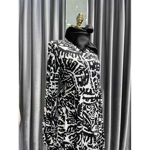 ZÜHRE MUSE ELBİSE - SİYAH-BEYAZ - 42
