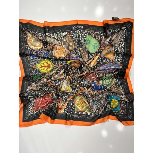 İPEKSELİ PAMUKLU EŞARP KARIŞIK DESEN - 9