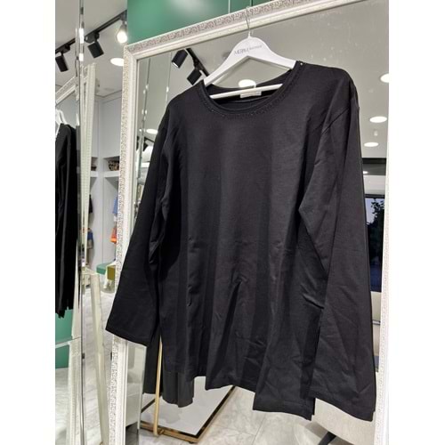 REYYAN ANNE PENYESİ YAKASI TAŞLI - SİYAH - 3XL