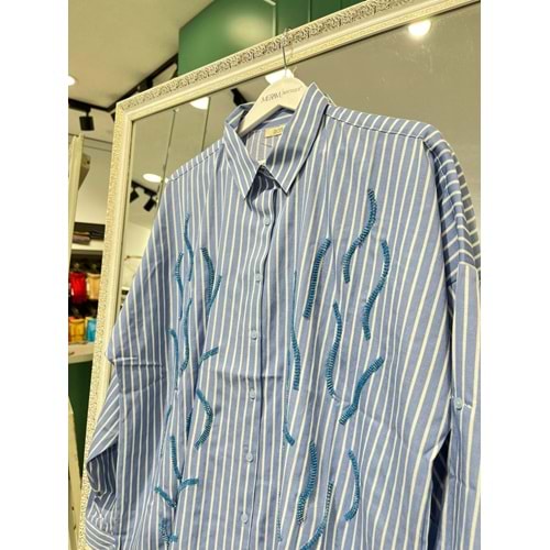 ADN ÇİZGİLİ POPLİN GÖMLEK