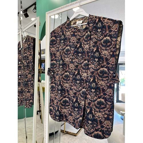 EKRU YELEK ETNİK DESEN