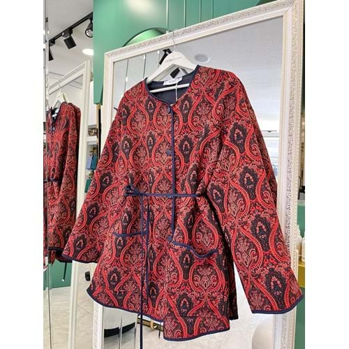 MRM ETNİK DESEN CEKET - BORDO - 2
