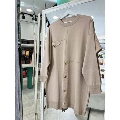 ADN MERSERİZE TUNİK DÜĞME DETAYLI - AÇIK VİZON - 1