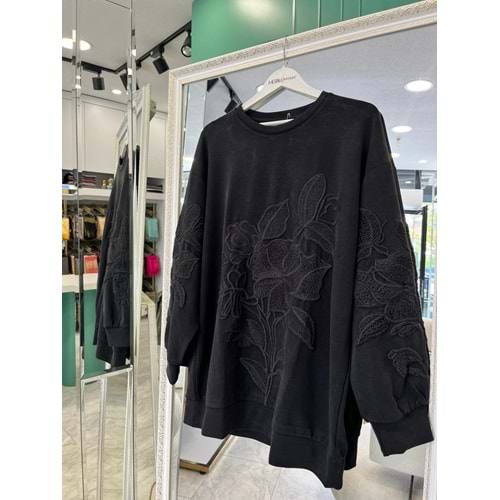 ADN İŞLEMELİ SWEAT ÖRME CUPRA - SİYAH - 2