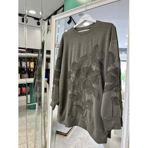 ADN İŞLEMELİ SWEAT ÖRME CUPRA - HAKİ - 3